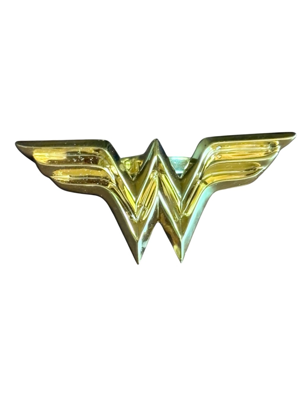 Noir Gold-tone Winged Wonder Woman Logo double ring.